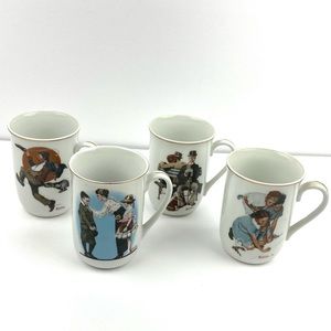 Norman Rockwell Coffee Mugs - set of 3 - 1928-1982